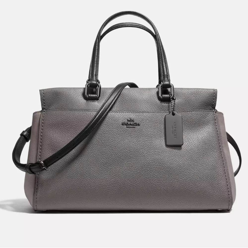 Coach | Fulton Satchel | Gray/Black |ColorBlock | Leather | Shoulder Hand Bag |